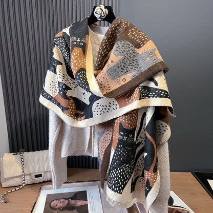 Sweet Cat Jacquard Blanket Scarf - image 11