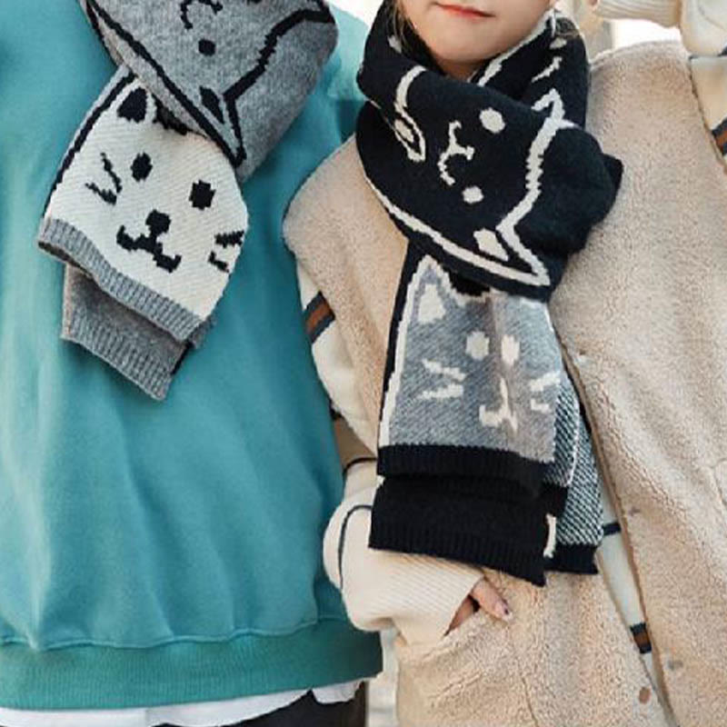 Black White Cat Couple Blanket Scarf