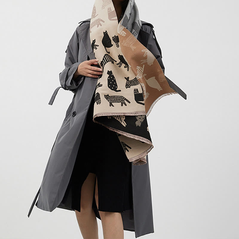 Cute Color Matching Thickening Blanket Scarf - image 2