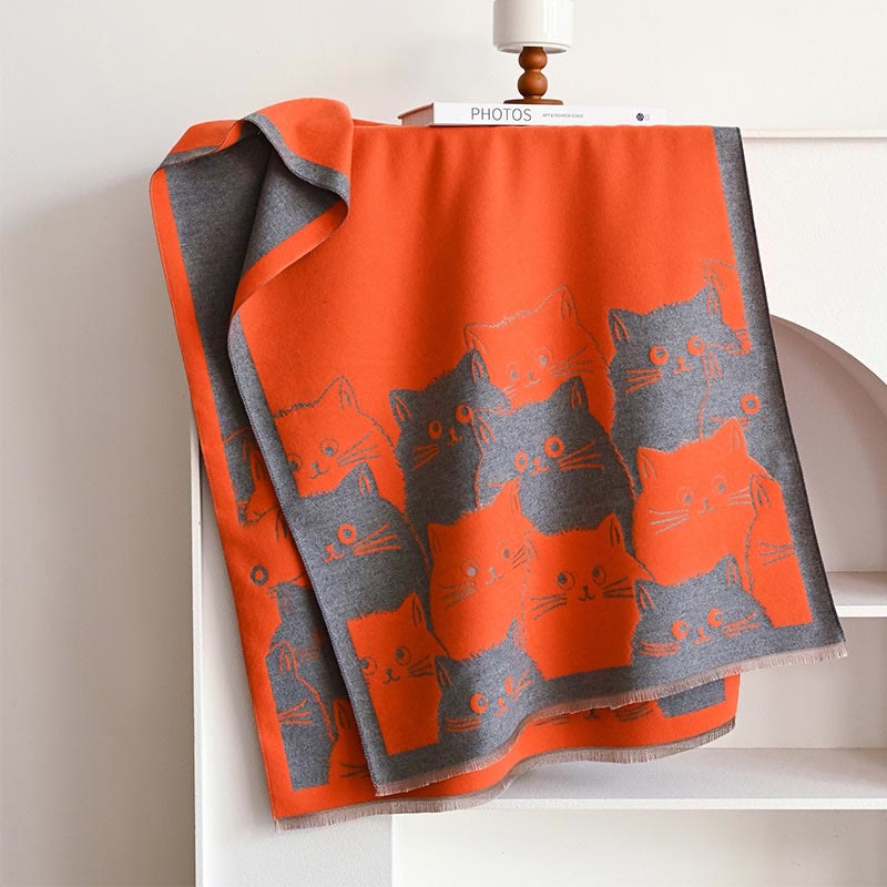 Warm Lovely Winter Blanket Scarf - Orange - One Size - image 18