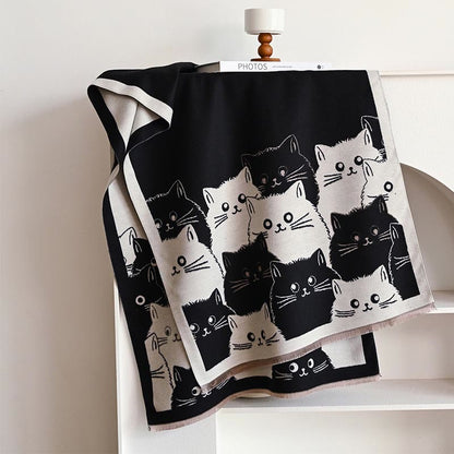 Warm Lovely Winter Blanket Scarf - Black - One Size - image 15