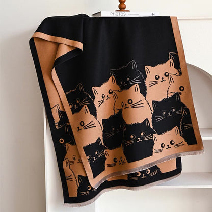 Warm Lovely Winter Blanket Scarf - Coffee - One Size - image 16