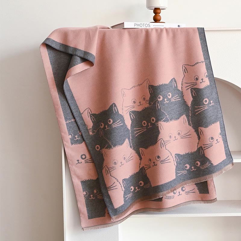 Warm Lovely Winter Blanket Scarf - Pink - One Size - image 14
