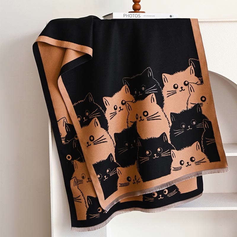 Warm Lovely Winter Blanket Scarf - Coffee - One Size - image 17