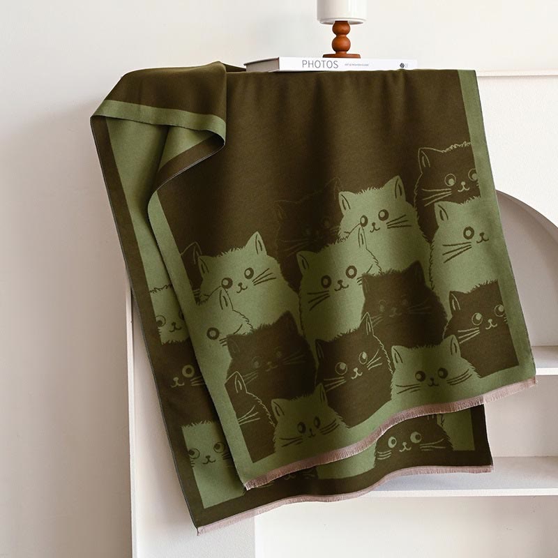 Warm Lovely Winter Blanket Scarf - Green - One Size - image 15
