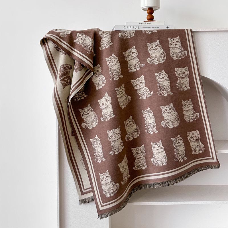 Adorable Animal Long Blanket Scarf - Coffee - One Size - image 7