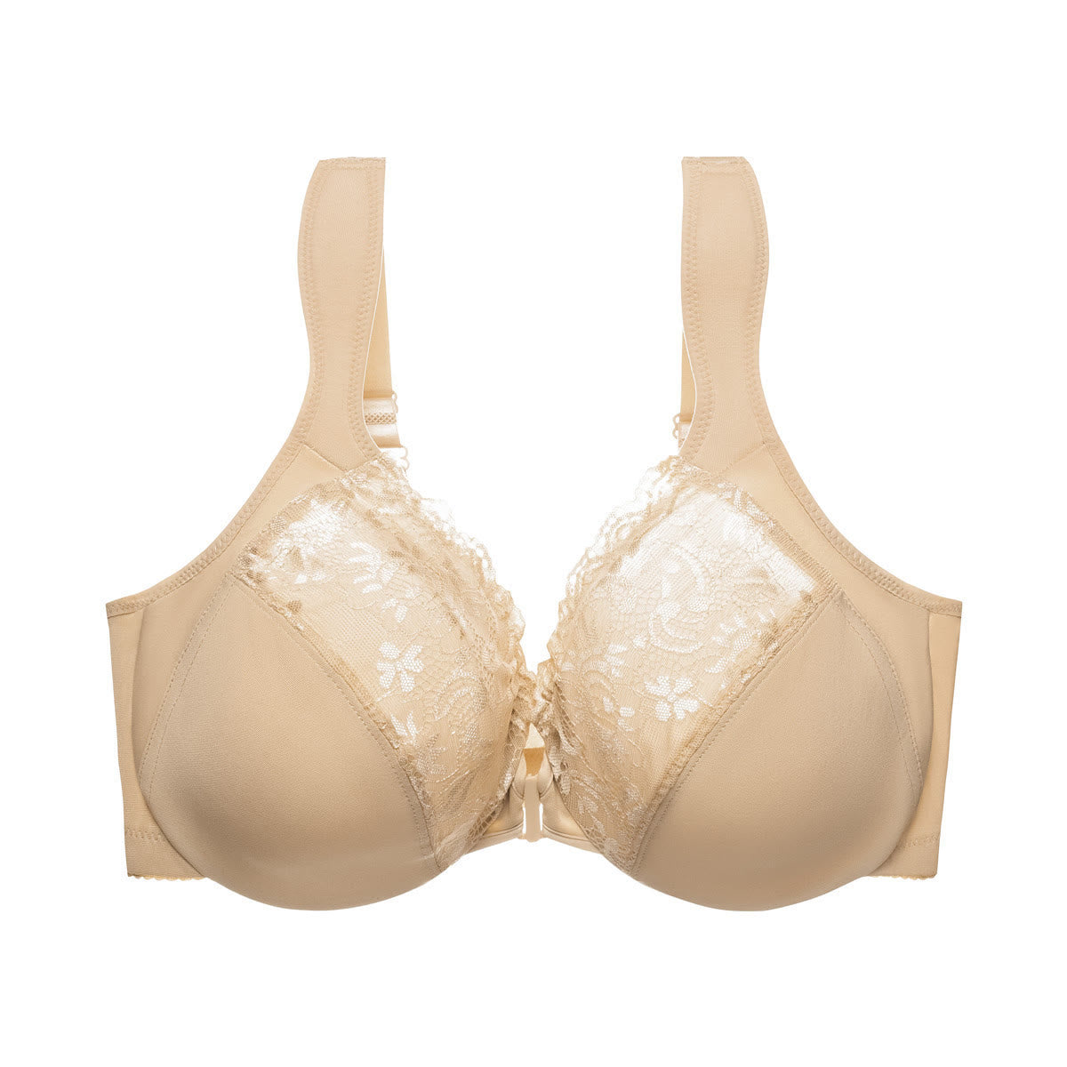Plus Size Wide Strap Front Closure Underwire  Bra