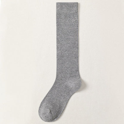 Plus Size Decent Knee High Socks(5 Pairs) - Light Gray - EU38-46(US5-12) - image 7