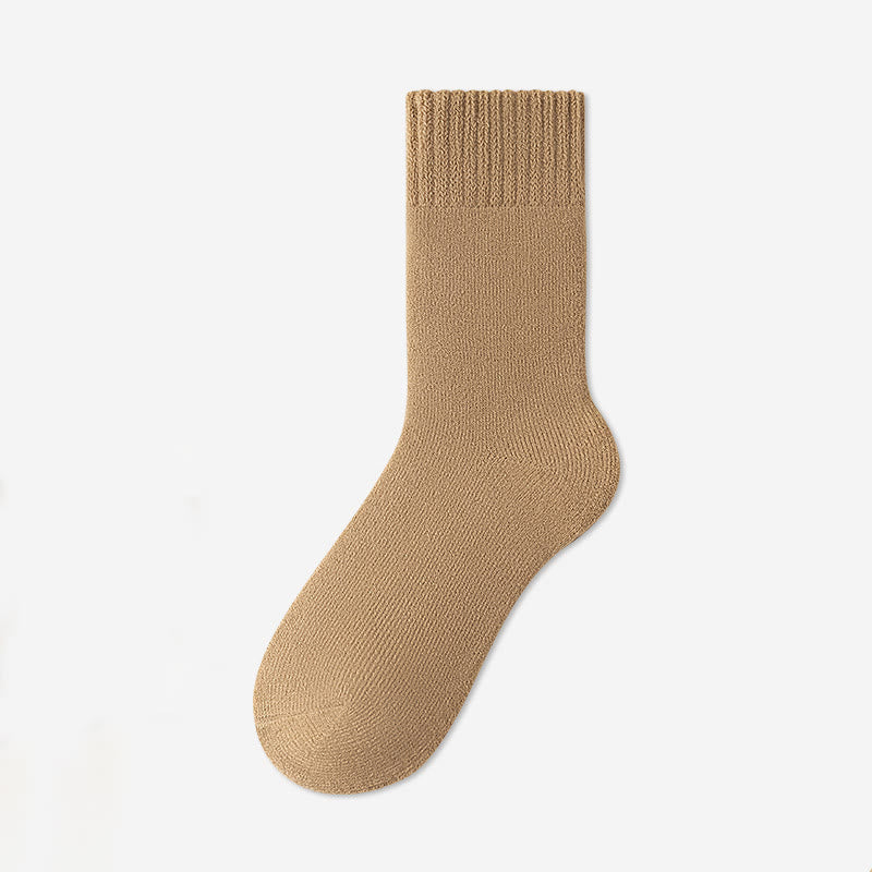 Plus Size Solid Color Versatile Quarter Socks(5 Pairs) - Coffee - EU39-45(US6-11) - image 8