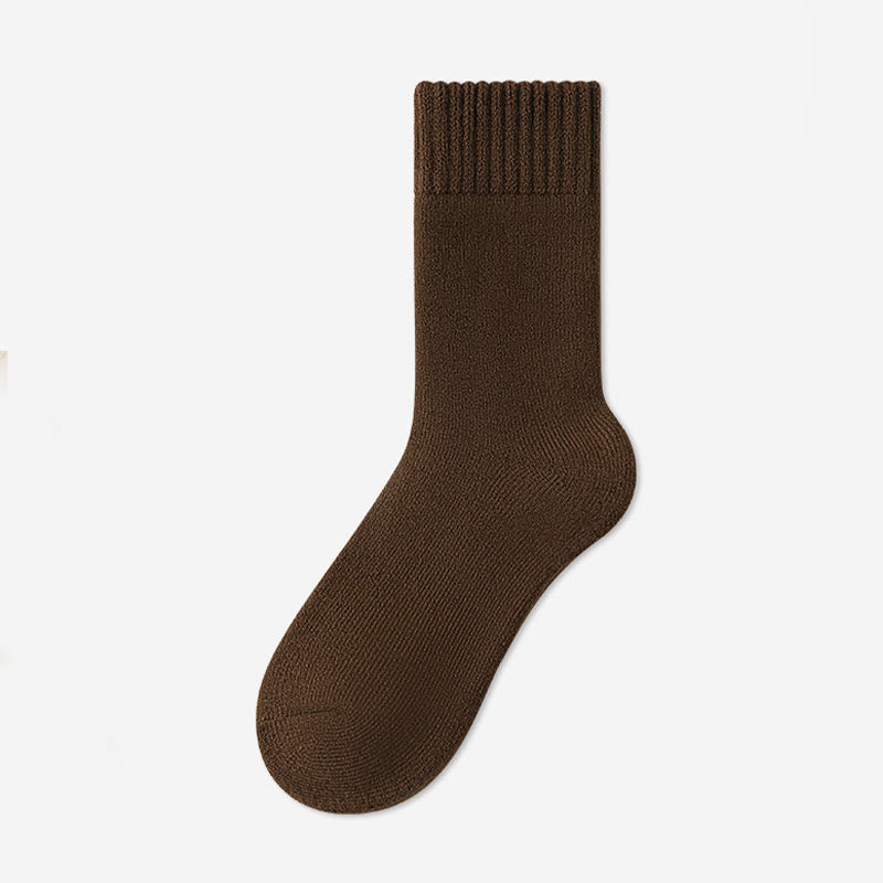 Plus Size Solid Color Versatile Quarter Socks(5 Pairs) - Brown - EU39-45(US6-11) - image 10