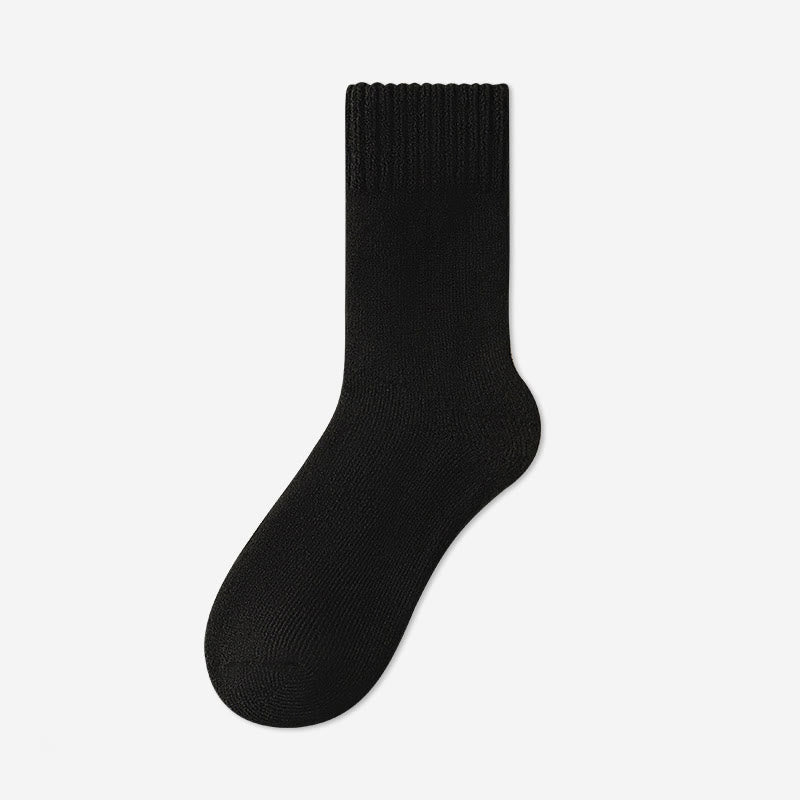 Plus Size Solid Color Versatile Quarter Socks(5 Pairs) - Black - EU39-45(US6-11) - image 6
