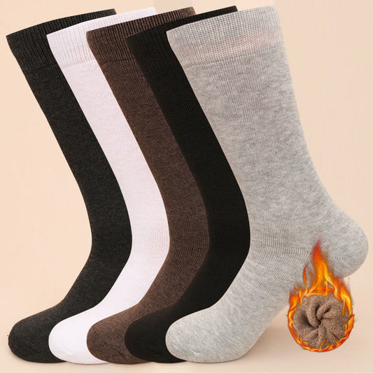 Plus Size Thickening Winter Crew Socks(5 Pairs) - Multicolor - EU39-44(US6-10) - image 0