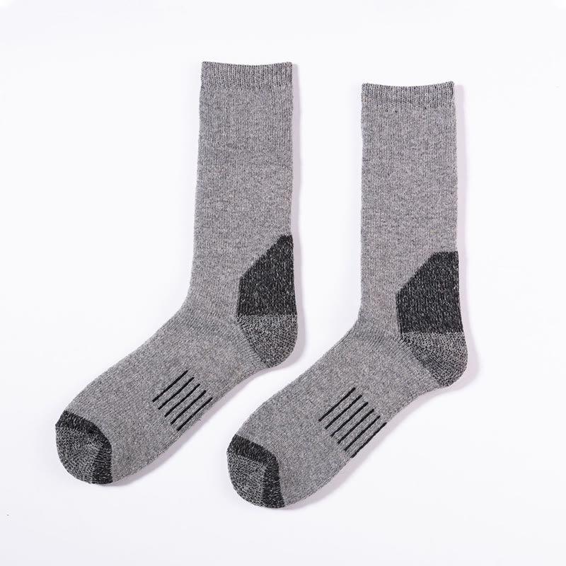 Plus Size Skiing Warm Crew Socks(5 Pairs) - Light Gray - EU39-42(US6-8.5) - image 3
