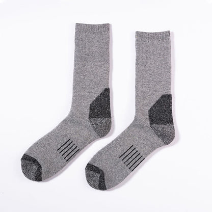 Plus Size Skiing Warm Crew Socks(5 Pairs) - Light Gray - EU39-42(US6-8.5) - image 3