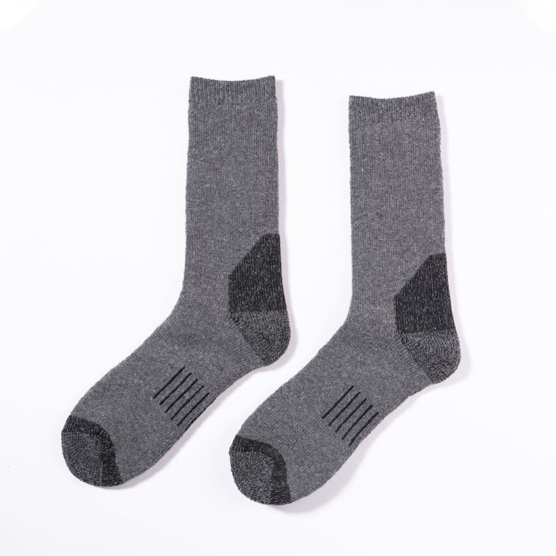 Plus Size Skiing Warm Crew Socks(5 Pairs) - Dark Grey - EU39-42(US6-8.5) - image 2