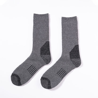 Plus Size Skiing Warm Crew Socks(5 Pairs) - Dark Grey - EU39-42(US6-8.5) - image 2