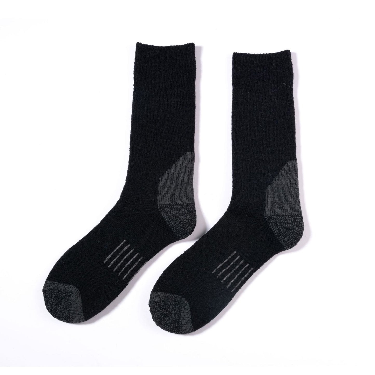 Plus Size Skiing Warm Crew Socks(5 Pairs) - Black - EU39-42(US6-8.5) - image 4
