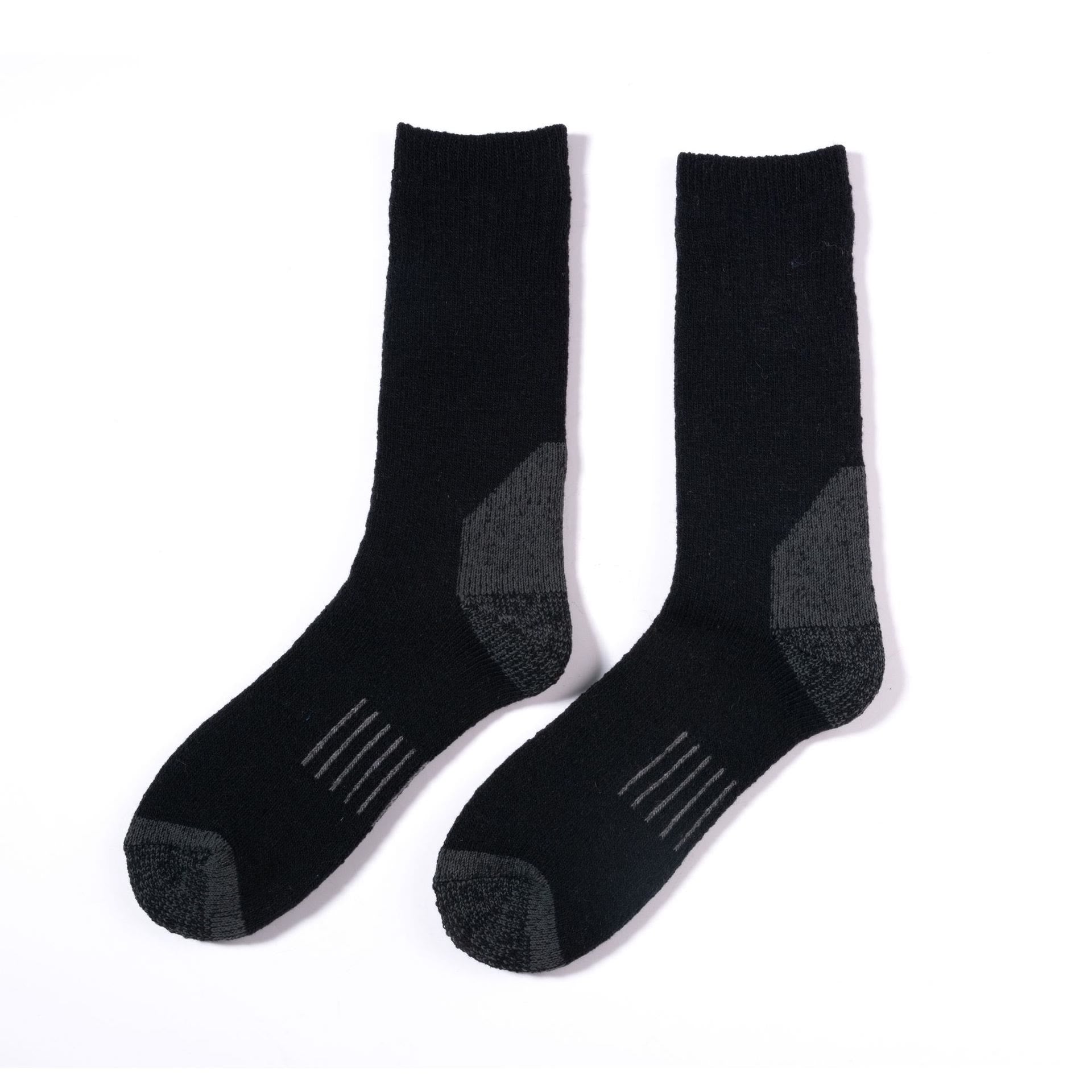 Plus Size Skiing Warm Crew Socks(5 Pairs) - Black - EU39-42(US6-8.5) - image 4