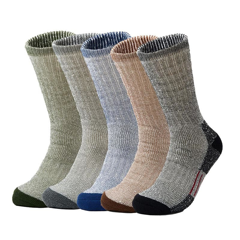 Plus Size Chunky Needle Soft Crew Socks(5 Pairs) - Multicolor - EU40-44(US10-13) - image 0
