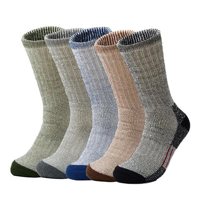 Plus Size Chunky Needle Soft Crew Socks(5 Pairs) - Multicolor - EU40-44(US10-13) - image 0