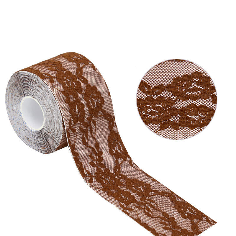 Disposable Invisible Lifting Lace Nipple Tape(2 Rolls) - Brown - image 3