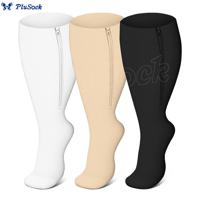 Plus Size Classic Zipper Compression Socks 2XL-7XL - image 0