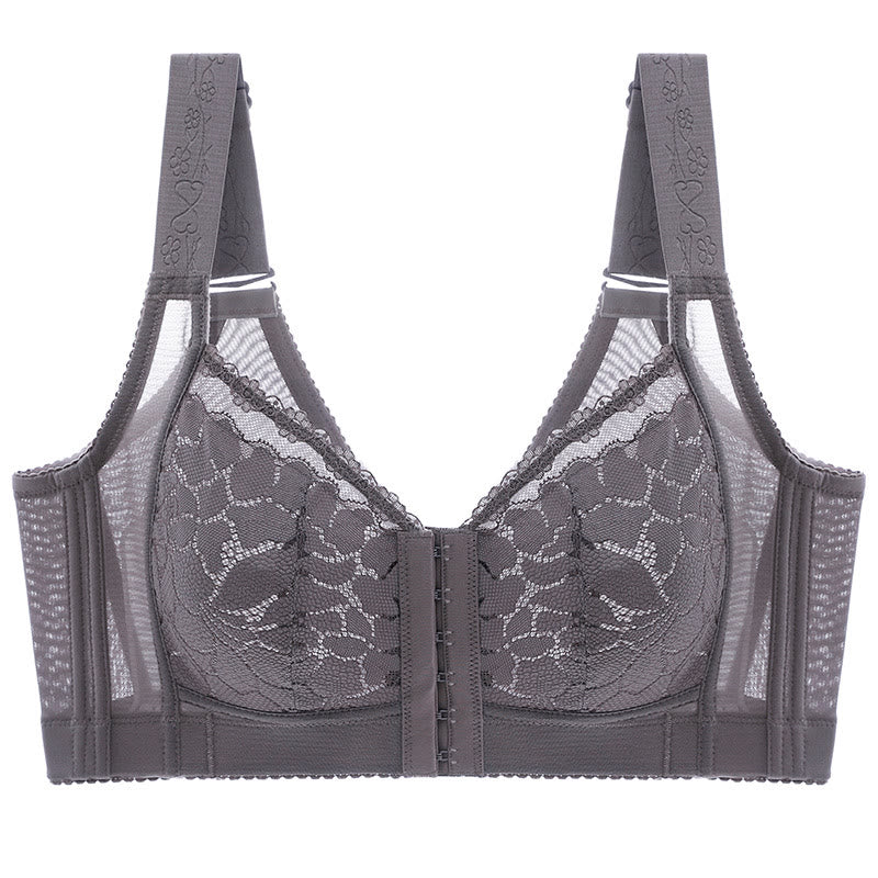 Front Closure Lifting Wireless Bra - Grey - 52EFG - image 4
