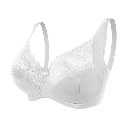 Thin Sexy Lace Underwire Bra - White - 48 - G - image 5