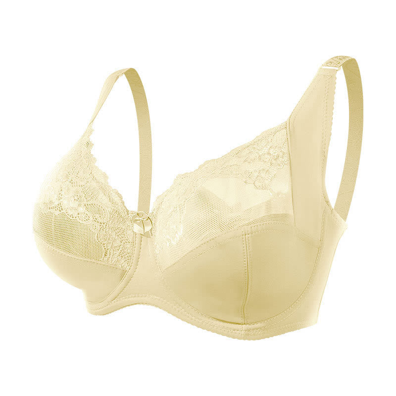 Thin Sexy Lace Underwire Bra - Yellow - 48 - G - image 10