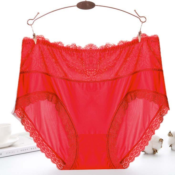 Sexy Mesh Lace Panty(3 Packs) - Red - 5XL - image 4