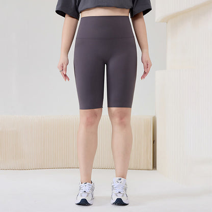 Plus Size High-Waist Biker Short - Grey - 9XL - image 2