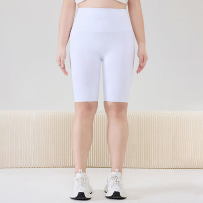 Plus Size High-Waist Biker Short - White - 9XL - image 3