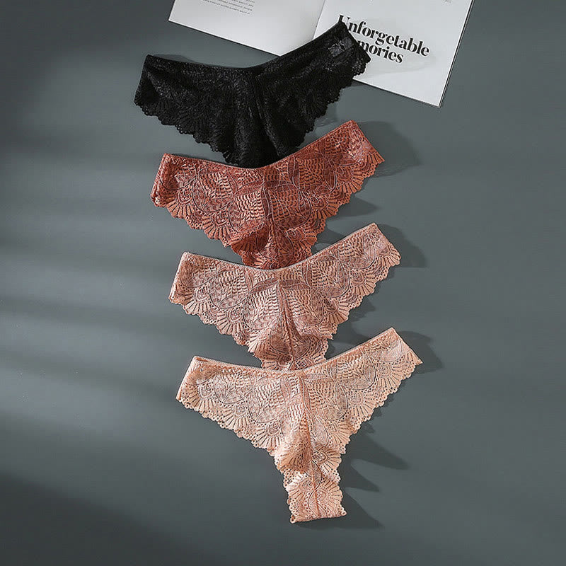 Sexy Low Rise Lace Thong(4 Packs) - image 2