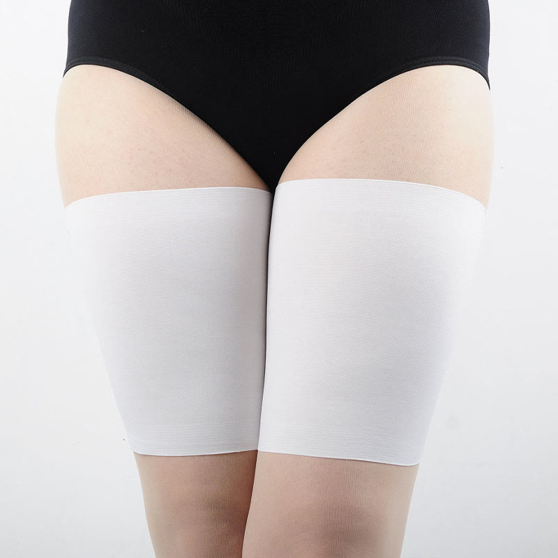 Plus Size Non Slip Elastic Thigh Sleeve(3 Pairs) - White - 4XL - image 0