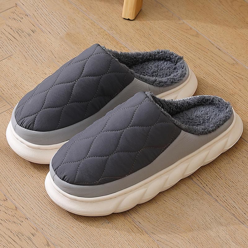 Plus Size Heat Storage Warmth Slippers - Dark Grey - EU47-48(US12.5-13) - image 5