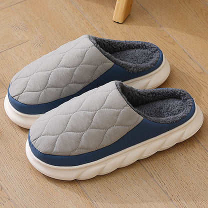 Plus Size Heat Storage Warmth Slippers - Light Gray - EU47-48(US12.5-13) - image 6