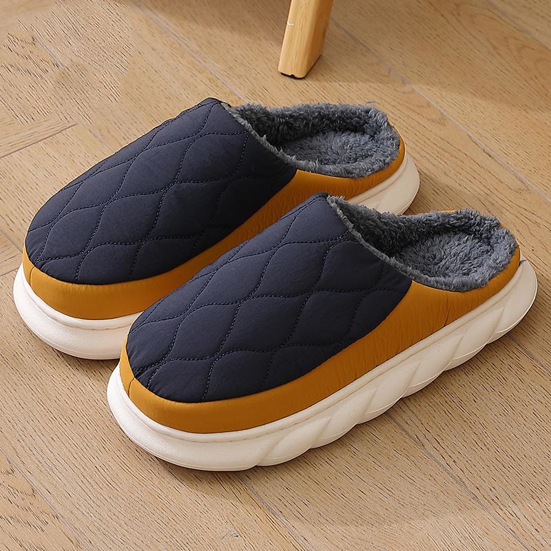 Plus Size Heat Storage Warmth Slippers - Navy Blue - EU47-48(US12.5-13) - image 4
