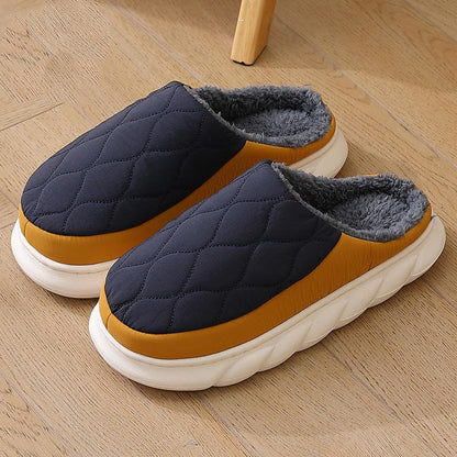 Plus Size Heat Storage Warmth Slippers - Navy Blue - EU47-48(US12.5-13) - image 4