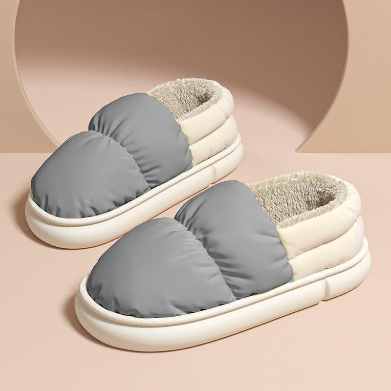 Plus Size Windproof Warm Slippers - Grey - EU43-44(US9-10) - image 7
