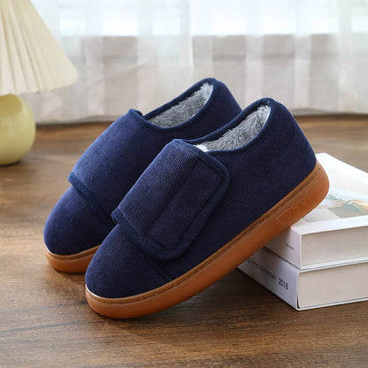Plus Size Anti Skid Adjustable Diabetic Slippers - Navy Blue - EU44-45(US10-11) - image 10