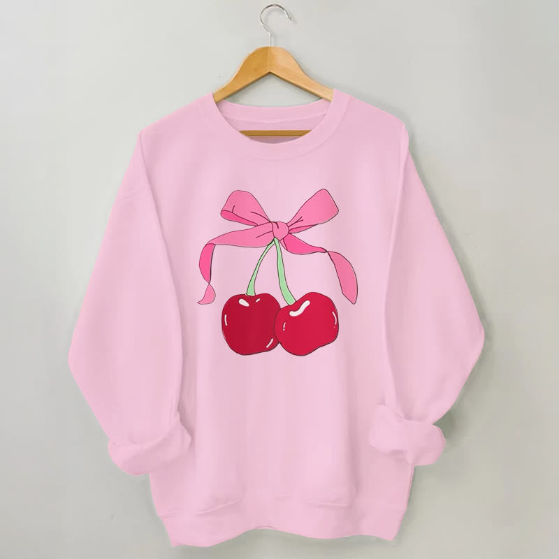 Plus Size Big Cherry Sweatshirt - Pink - 3XL - image 5