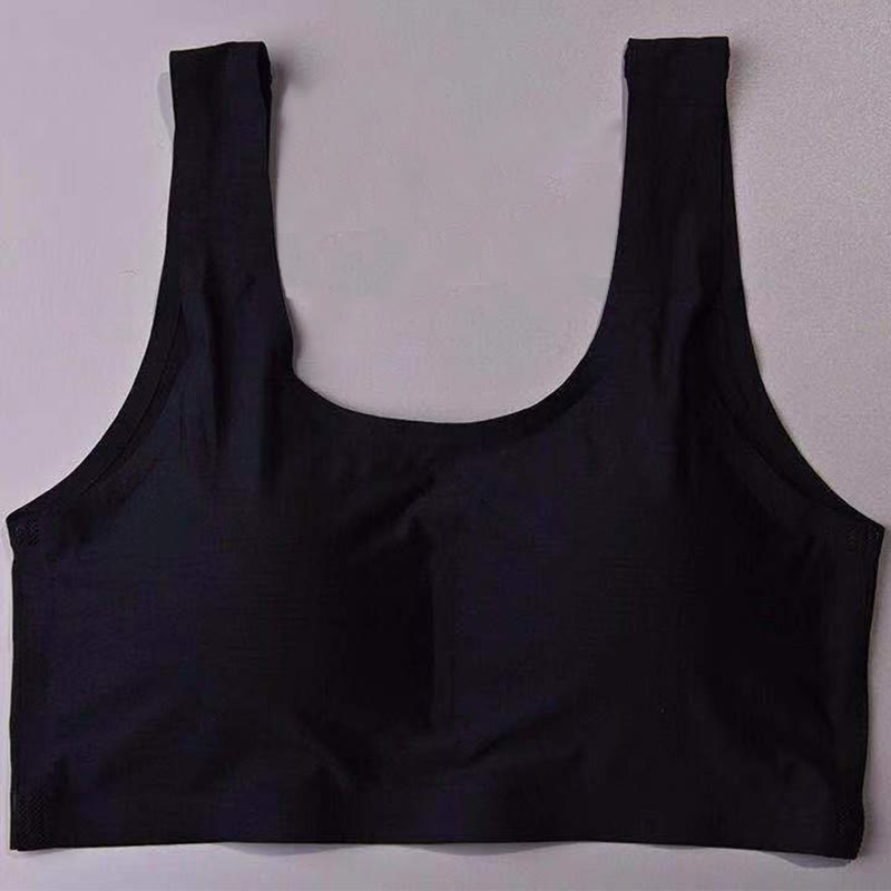 Thin Seamless Wirefree Bra - Black - 5XL - image 8