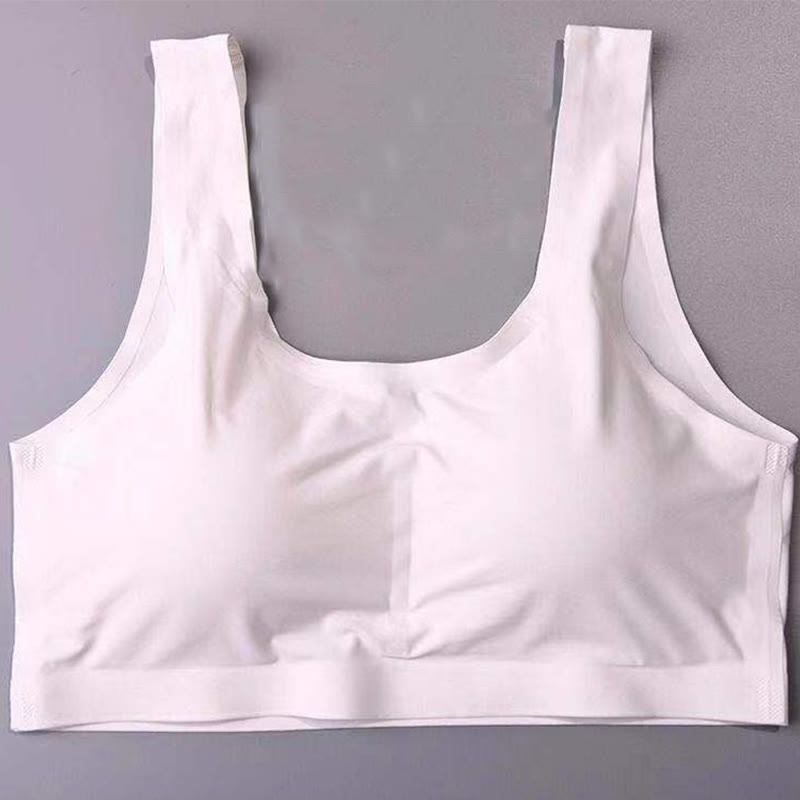 Thin Seamless Wirefree Bra - White - 5XL - image 6