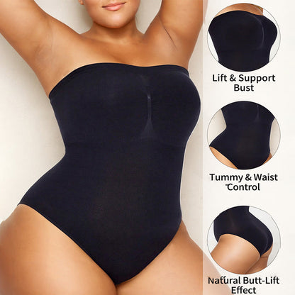 Plus Size Seamless Strapless Shapewear Bodysuit - image 5