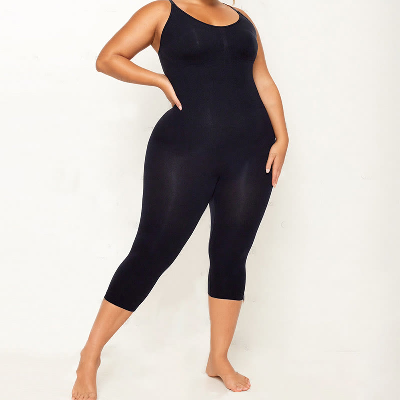 Plus Size Seamless One-piece Bodysuit - Black - 4XL - image 3