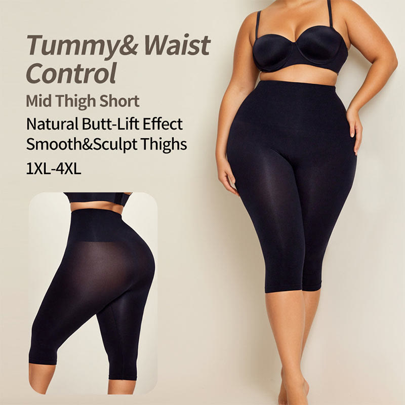 Plus Size High Waist Seamless Body Shaper Capri - image 6