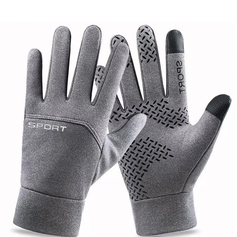 Cycling Plush Warm Gloves - Grey - XL - image 3