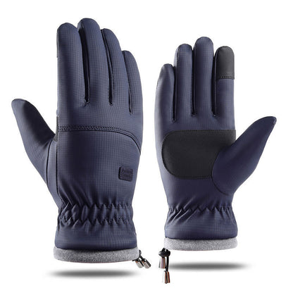 Waterproof Thickening Ski Gloves - Blue - One Size - image 3