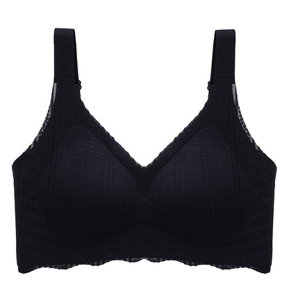 Thin Wave Edge Wireless Sports Bra - Black - 6XL - image 4