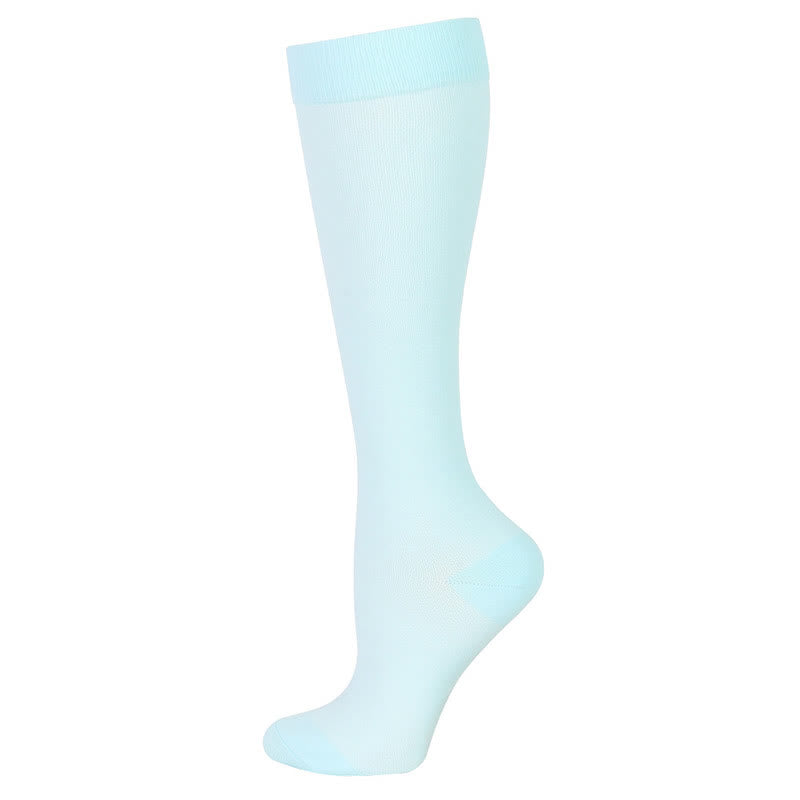Blue Green Flower Compression Socks(6 Pairs) - Light Blue - S/M - image 3
